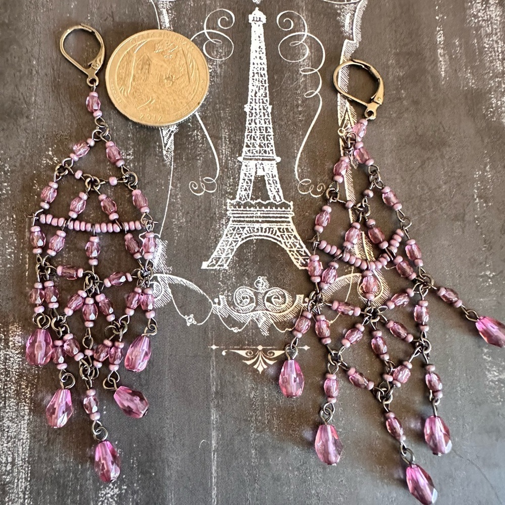 Vintage purple earrings